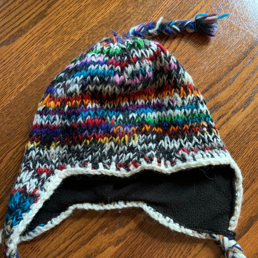One of a kind multi colored snowboard hat